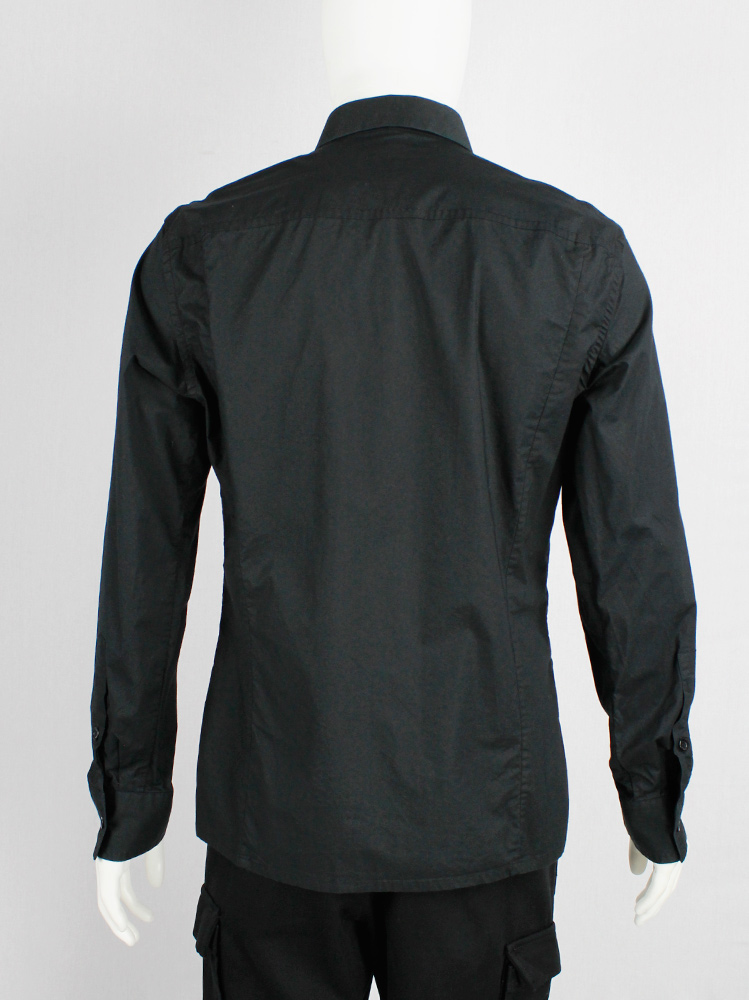 Dirk Bikkembergs Sport Couture black shirt with displaced breast pocket (9)
