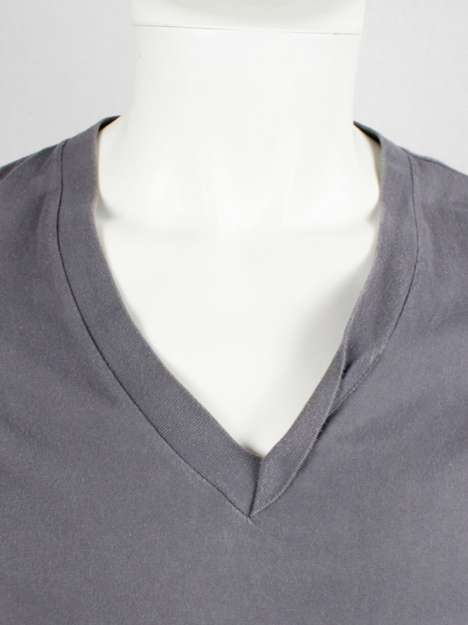 Maison Martin Margiela grey t-shirt with twisted seam on the v-neck spring 2010 (1)