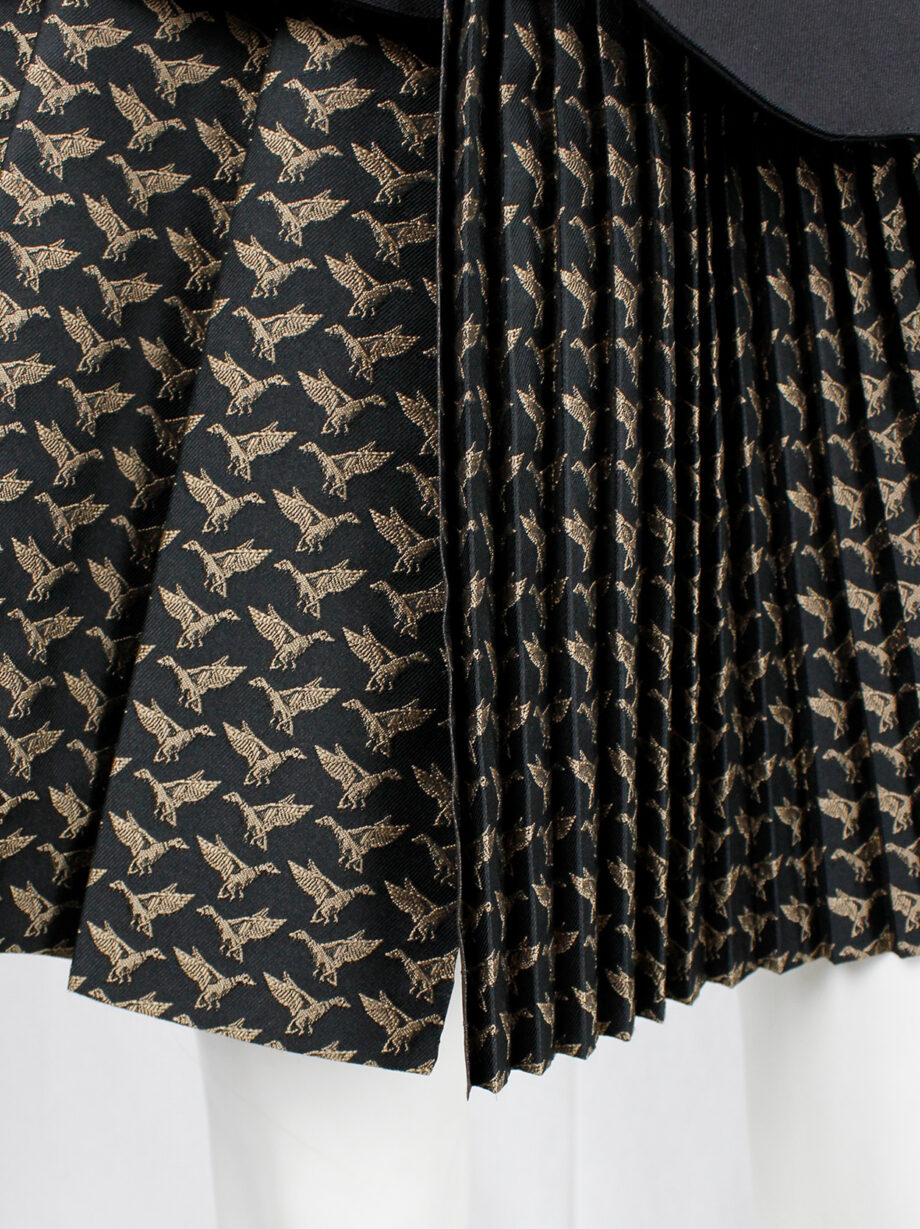 af Vandevorst black deconstructed blazer as a skirt with pleated gold underskirt fall 2016 (5)