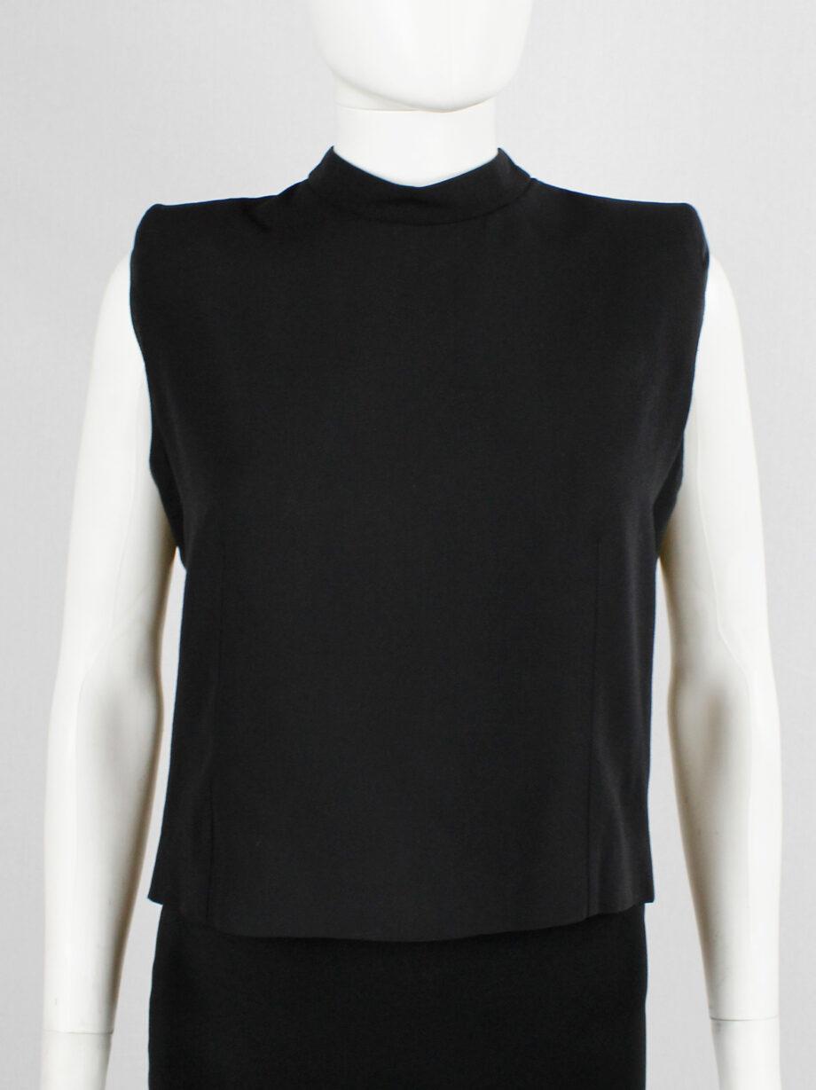 archive Ann Demeulemeester black top with padded shoulders and mock turtleneck spring 1996 (1)