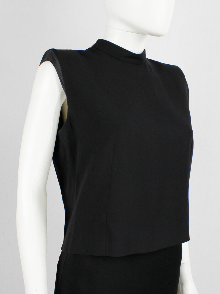 archive Ann Demeulemeester black top with padded shoulders and mock turtleneck spring 1996 (2)
