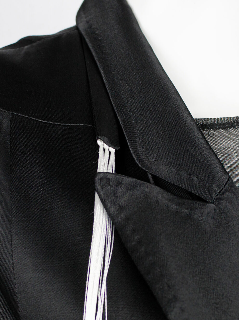 vintage Ann Demeulemeester black oversized waistcoat with ombre fringe spring 2012 (12)