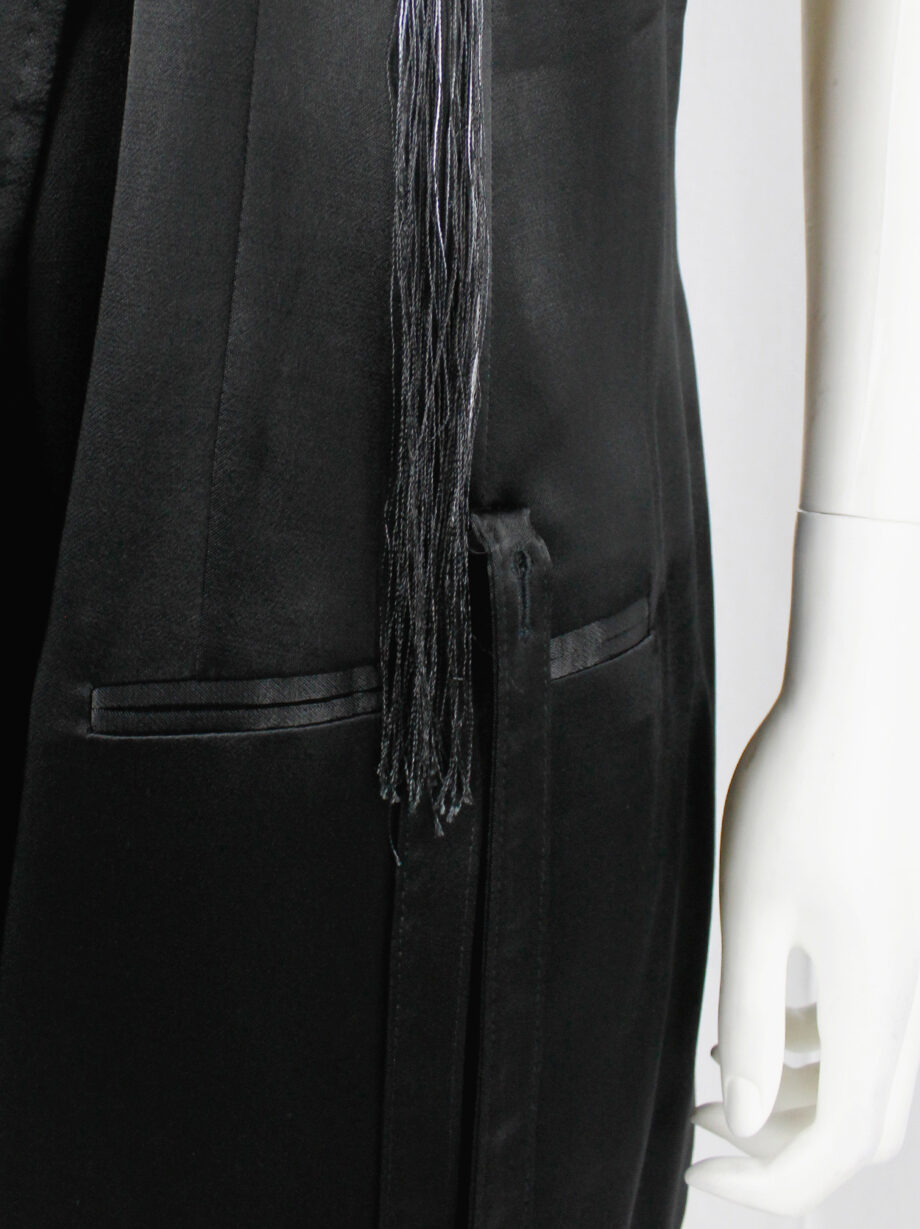 vintage Ann Demeulemeester black oversized waistcoat with ombre fringe spring 2012 (13)
