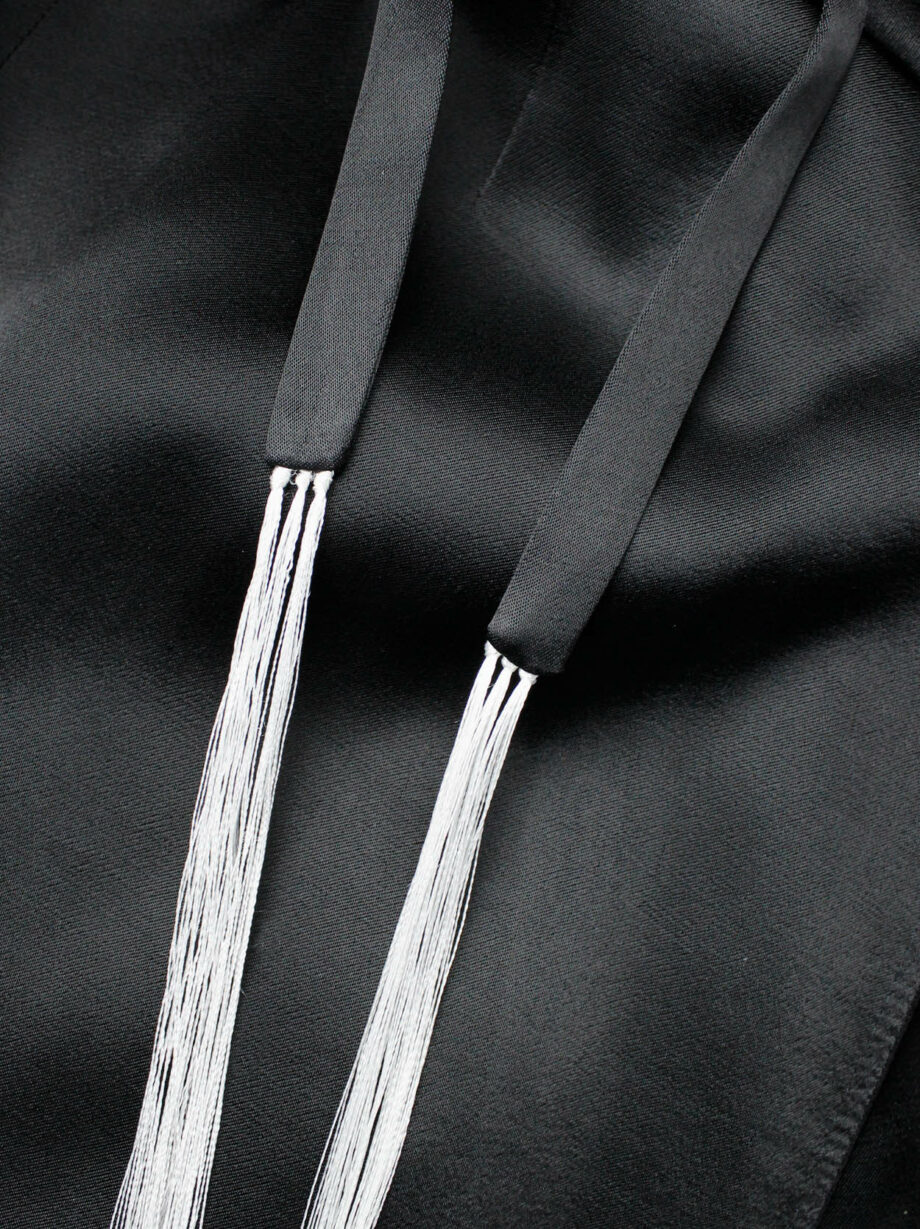 vintage Ann Demeulemeester black oversized waistcoat with ombre fringe spring 2012 (4)
