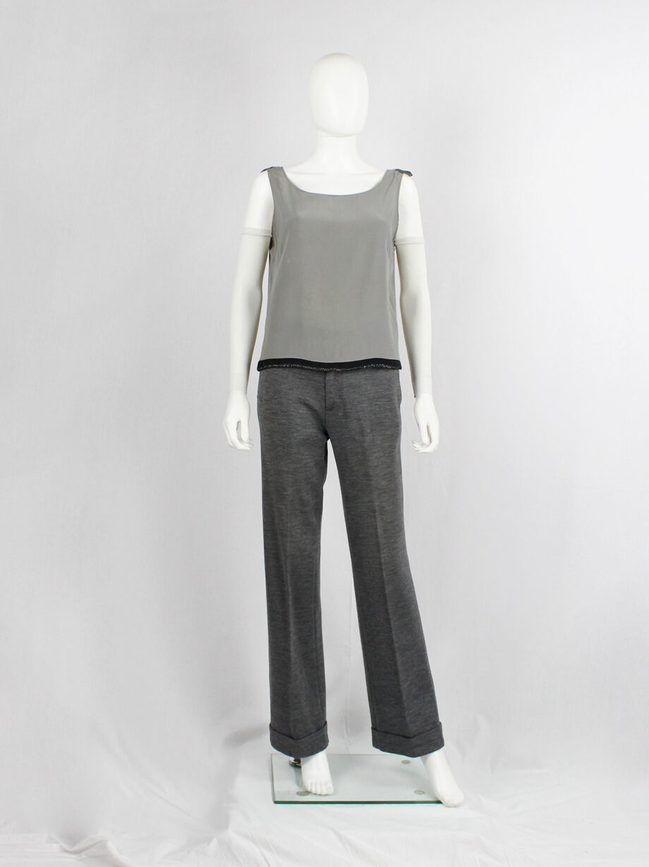 vintage Maison Martin Margiela grey trousers with outwards hemmed cuffs 1995 1996 1997 1998 (3)