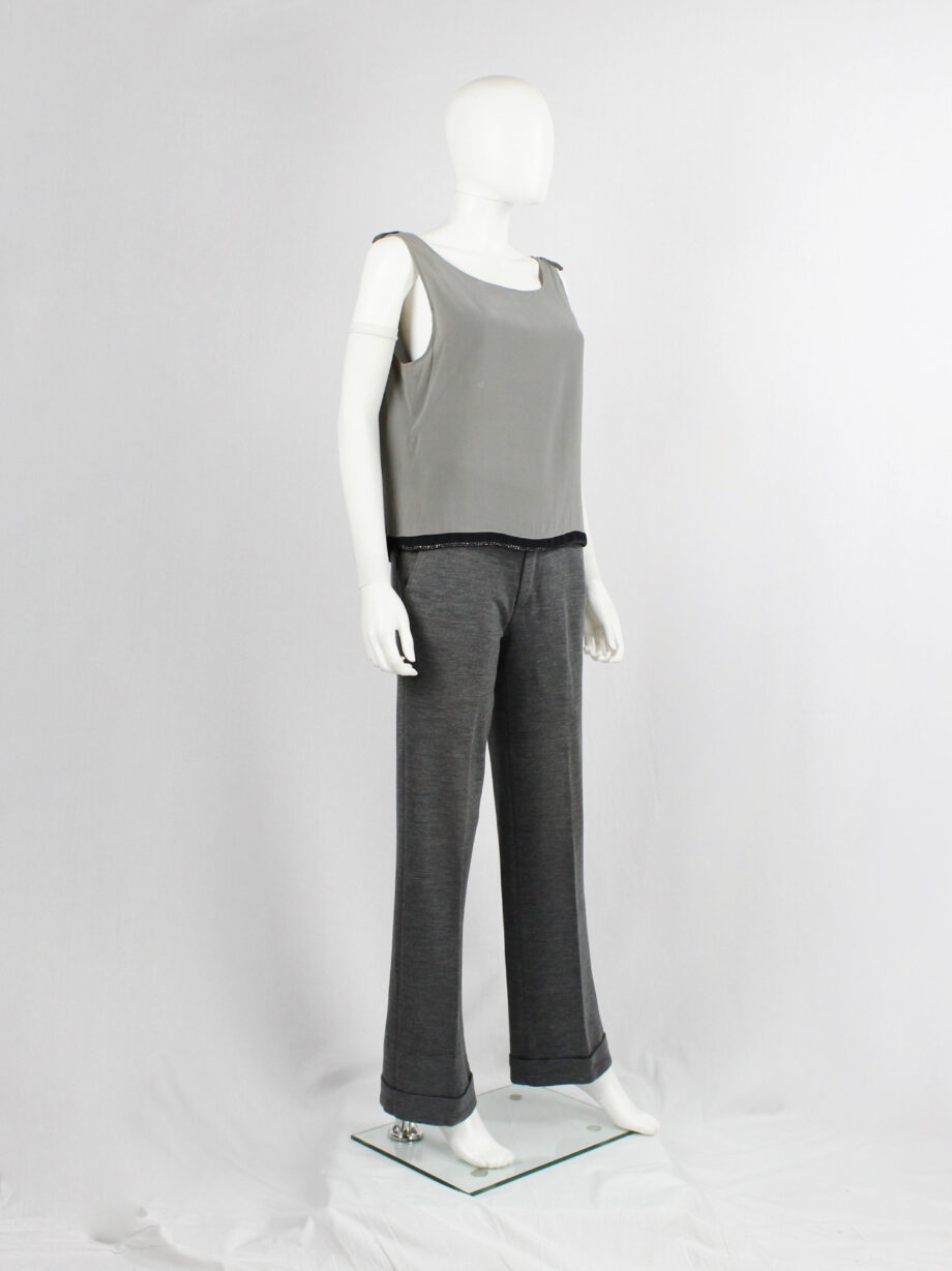 vintage Maison Martin Margiela grey trousers with outwards hemmed cuffs 1995 1996 1997 1998 (4)