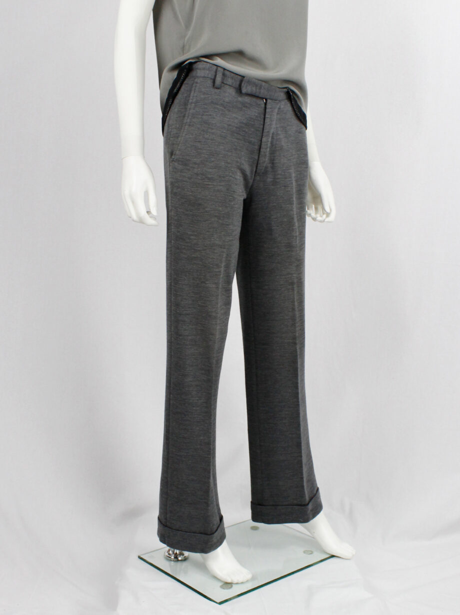 vintage Maison Martin Margiela grey trousers with outwards hemmed cuffs 1995 1996 1997 1998 (5)