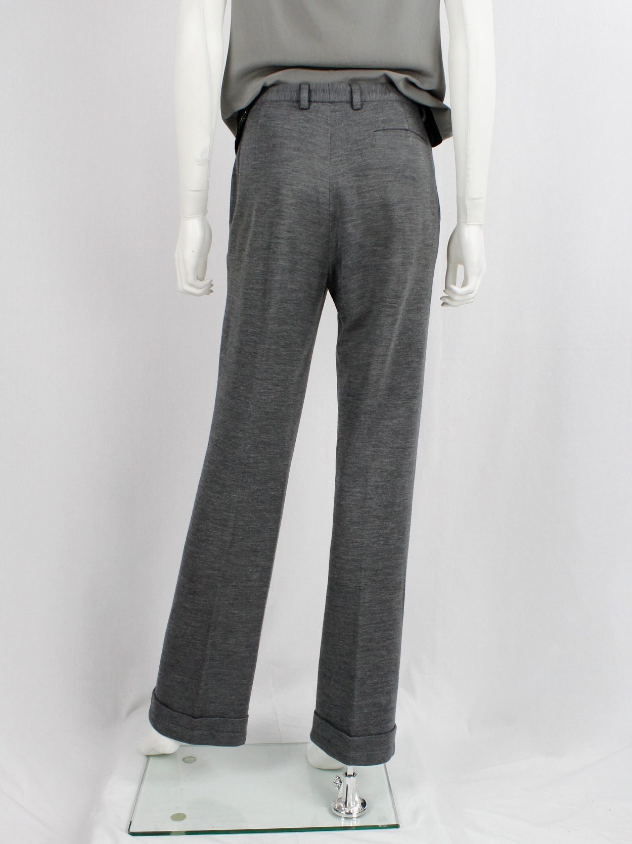 Maison Martin Margiela grey trousers with outwards hemmed legs — fall ...