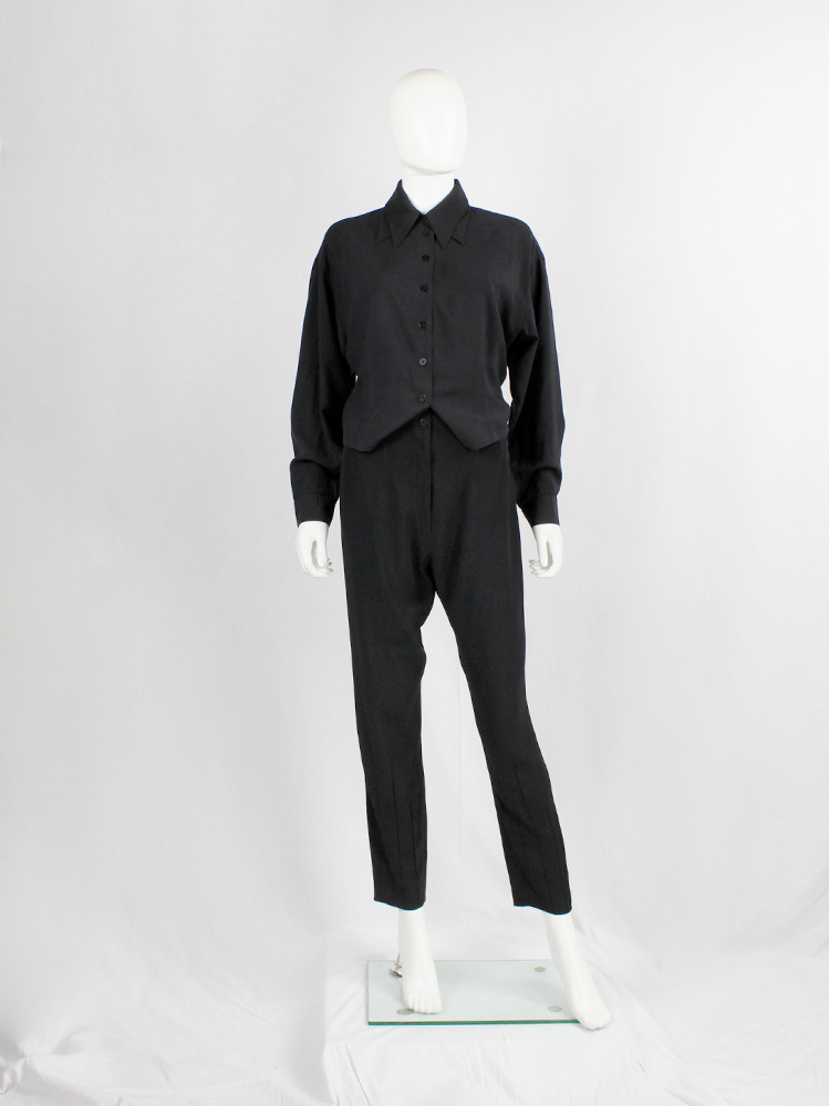 Ann Demeulemeester black harem trousers with darts at the cuffs 1980s 80s (1)