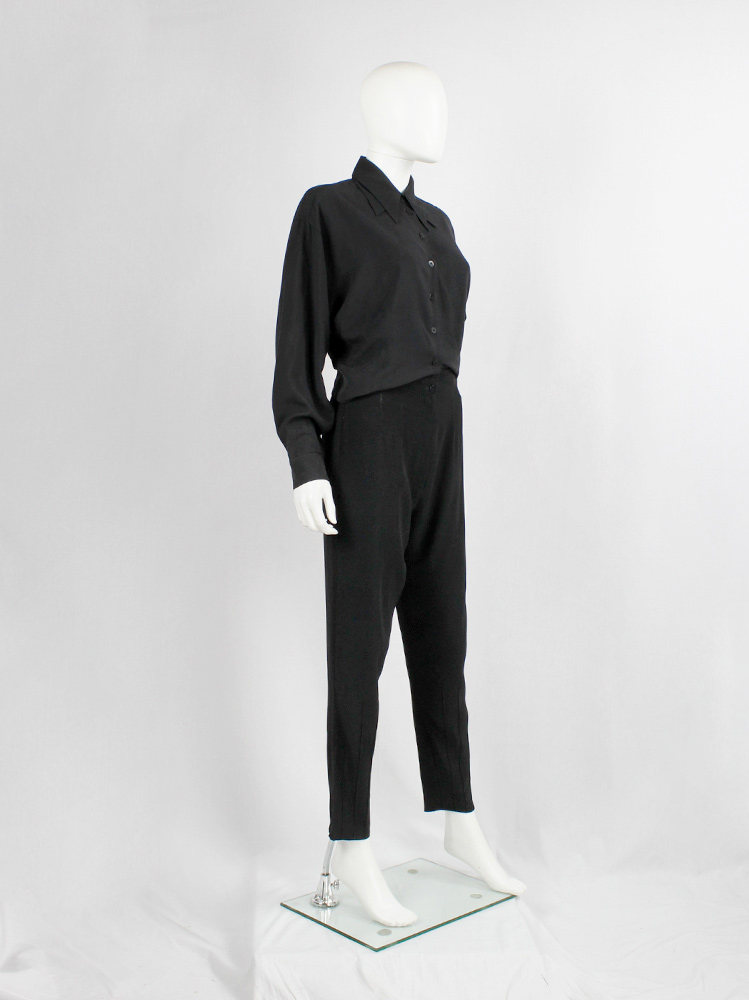 Ann Demeulemeester black harem trousers with darts at the cuffs 1980s 80s (7)