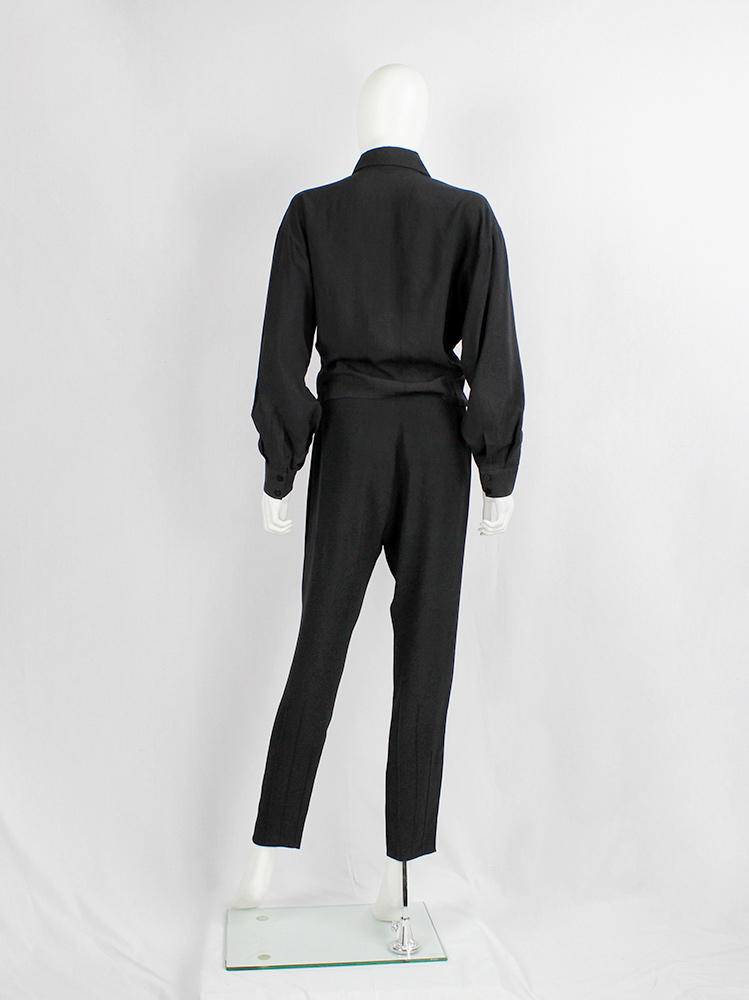 Ann Demeulemeester black harem trousers with darts at the cuffs 1980s 80s (8)
