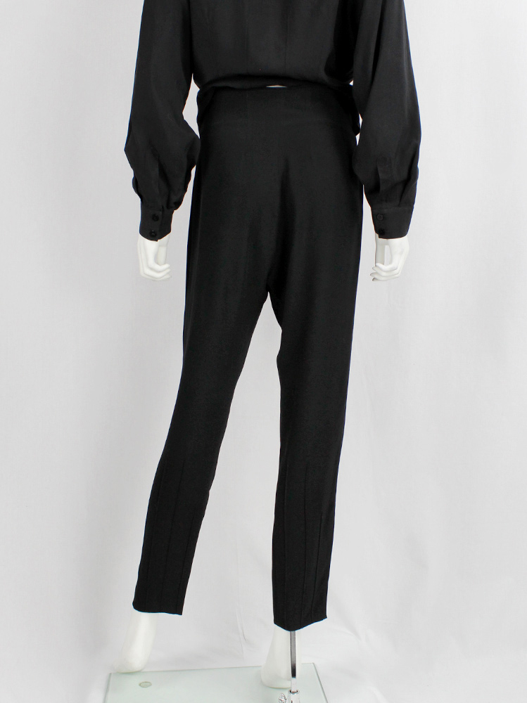 Ann Demeulemeester black harem trousers with darts at the cuffs 1980s 80s (9)