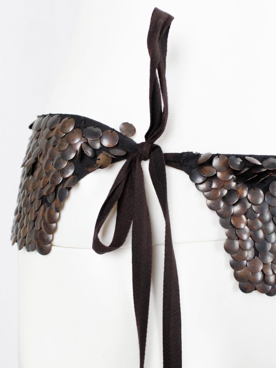 Ann Demeulemeester brown belt embellished with oxidized bronze metal discs fall 2004 (14)