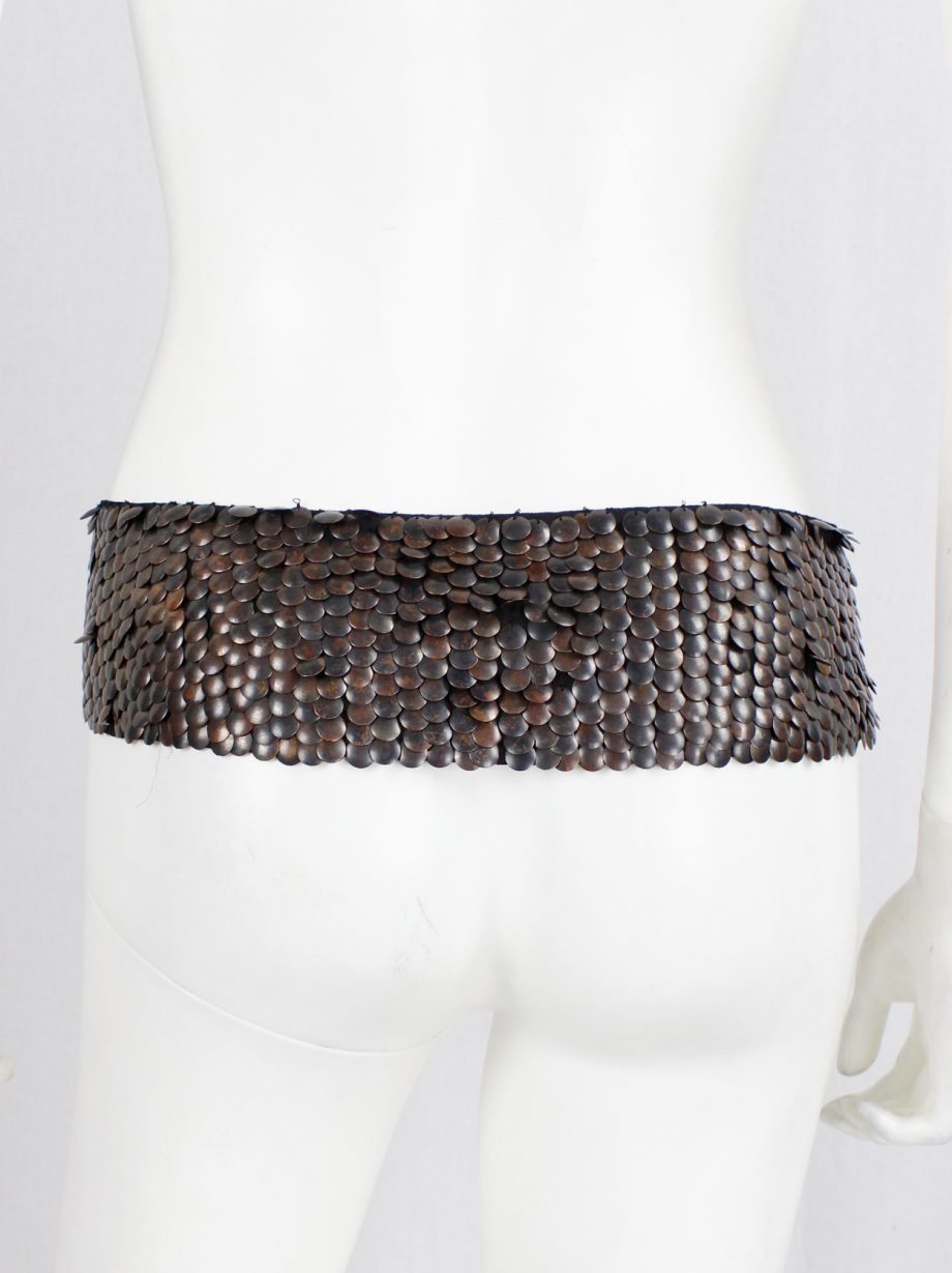 Ann Demeulemeester brown belt embellished with oxidized bronze metal discs fall 2004 (16)