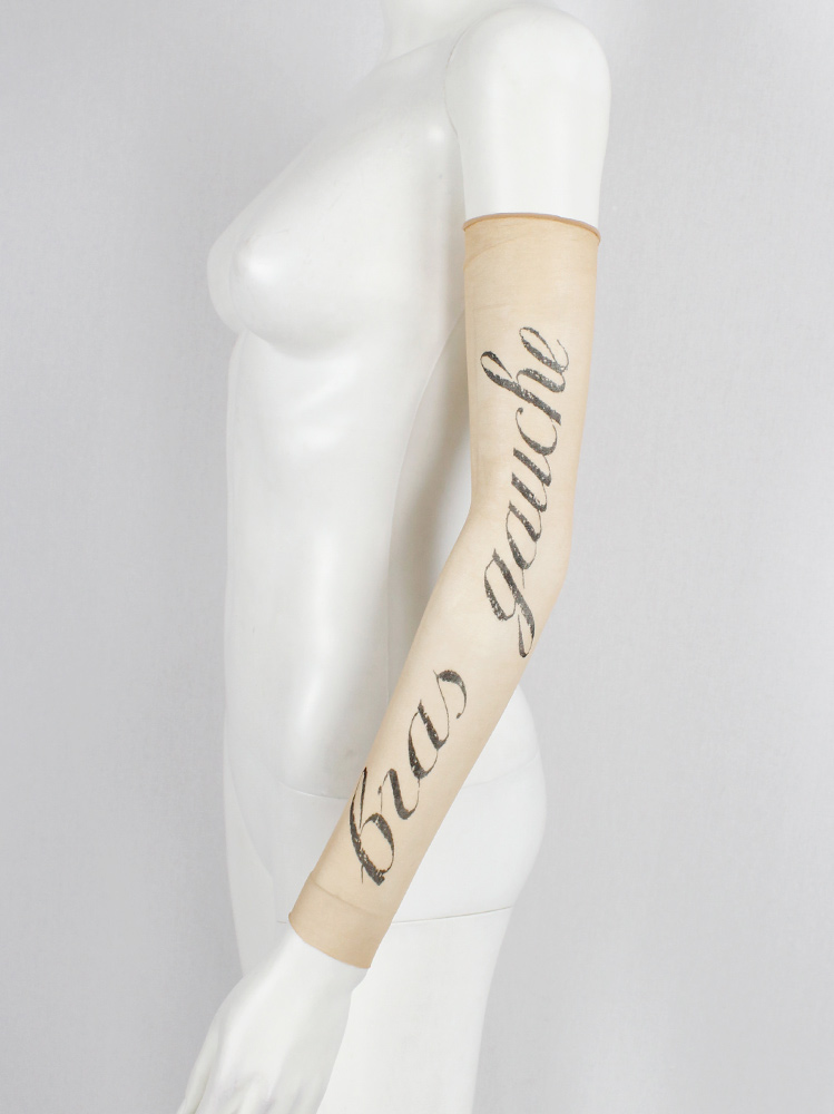 Ann Demeulemeester sheer sleeve with cursive Bras Gauche lettering spring 1998 (16)