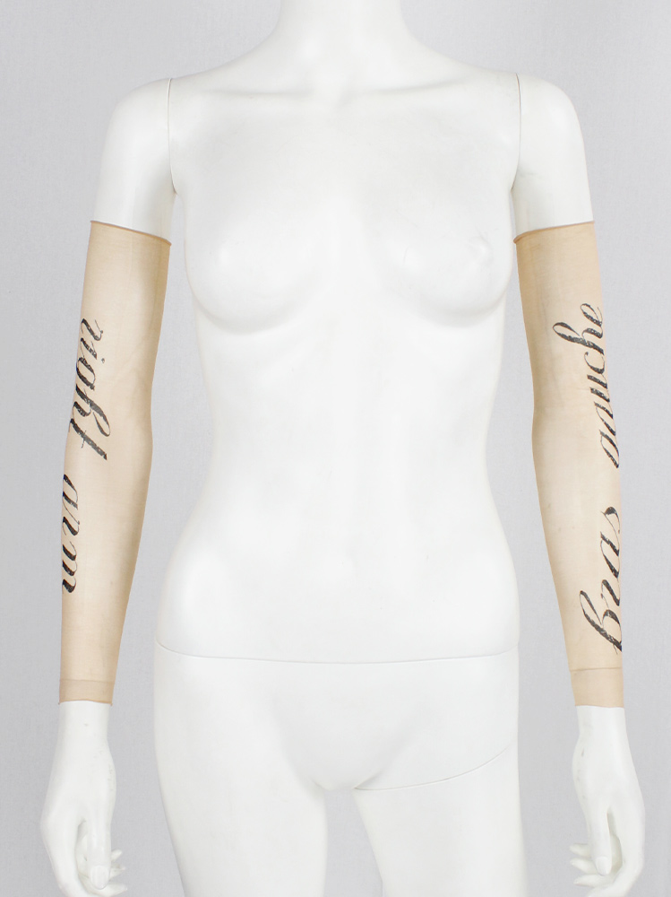 Ann Demeulemeester sheer sleeve with cursive Bras Gauche lettering spring 1998 (3)
