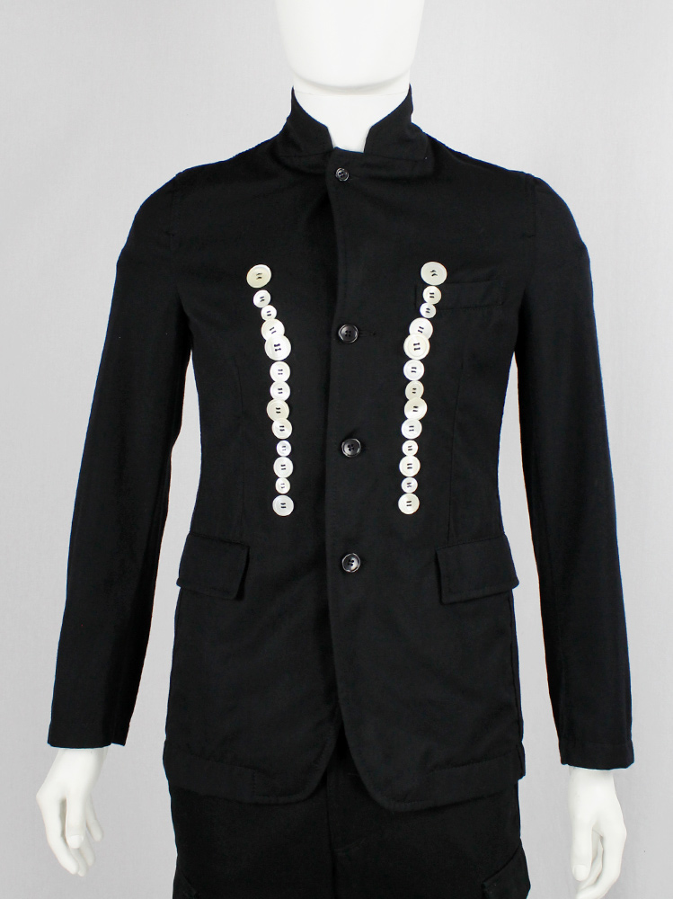 Comme des Garcons Black blazer with two rows of irregular white buttons AD 2010 (2)