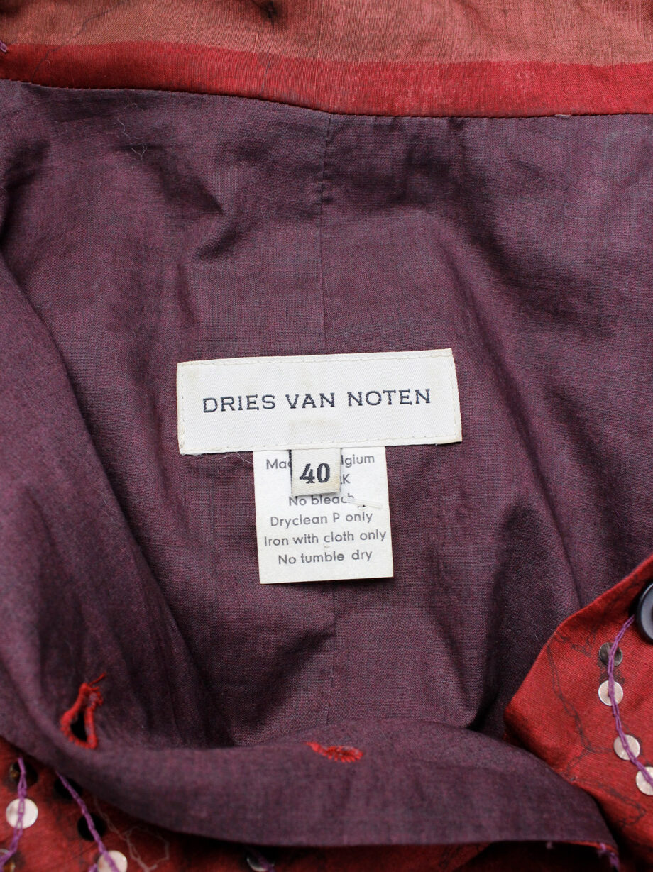 Dries Van Noten red India-inspired jacket with sequinned paisley print spring 1998 (5)