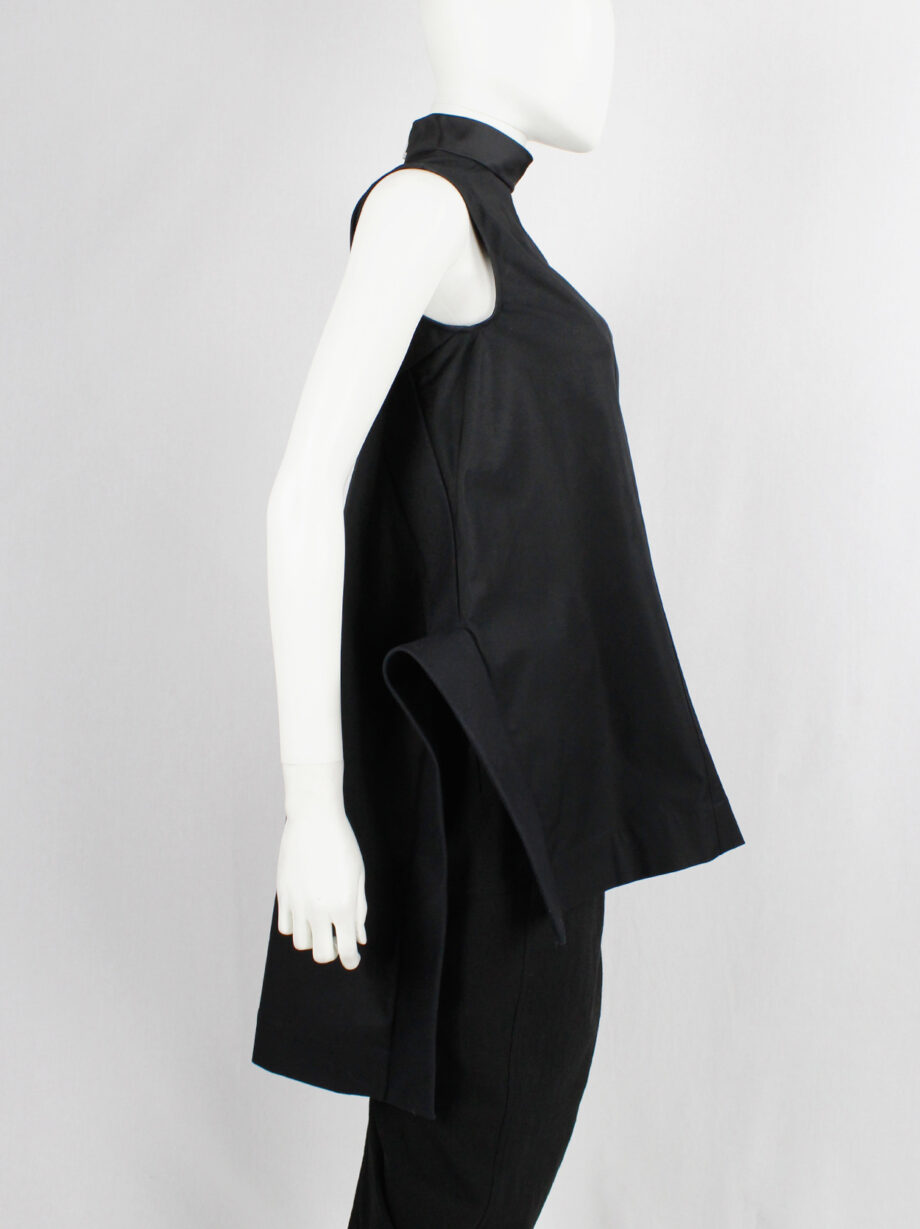Rick Owens VICIOUS black geometric top with structured side wings and longer back spring 2014 (16)