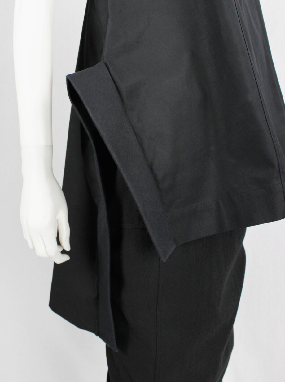 Rick Owens VICIOUS black geometric top with structured side wings and longer back spring 2014 (17)