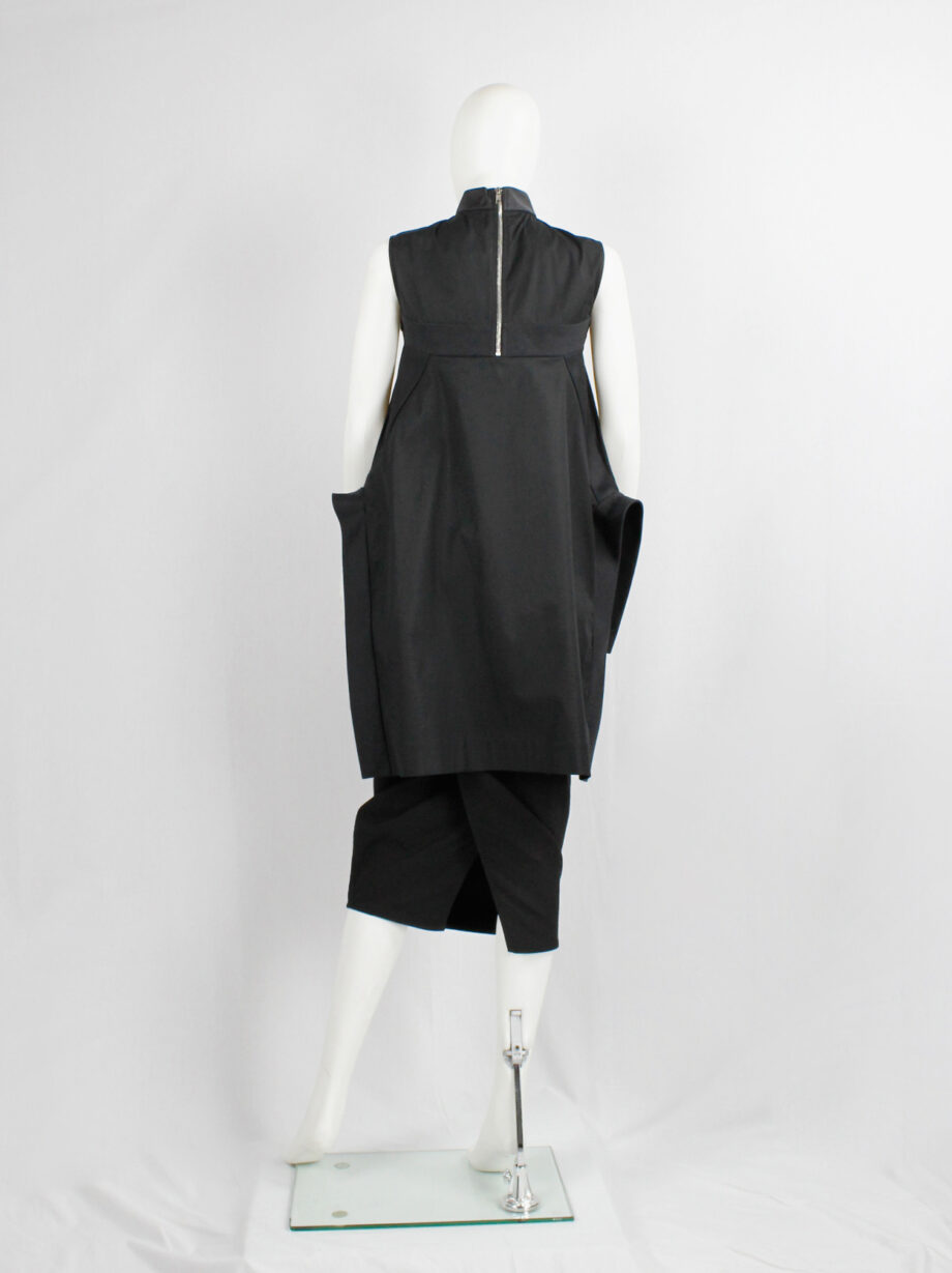 Rick Owens VICIOUS black geometric top with structured side wings and longer back spring 2014 (3)