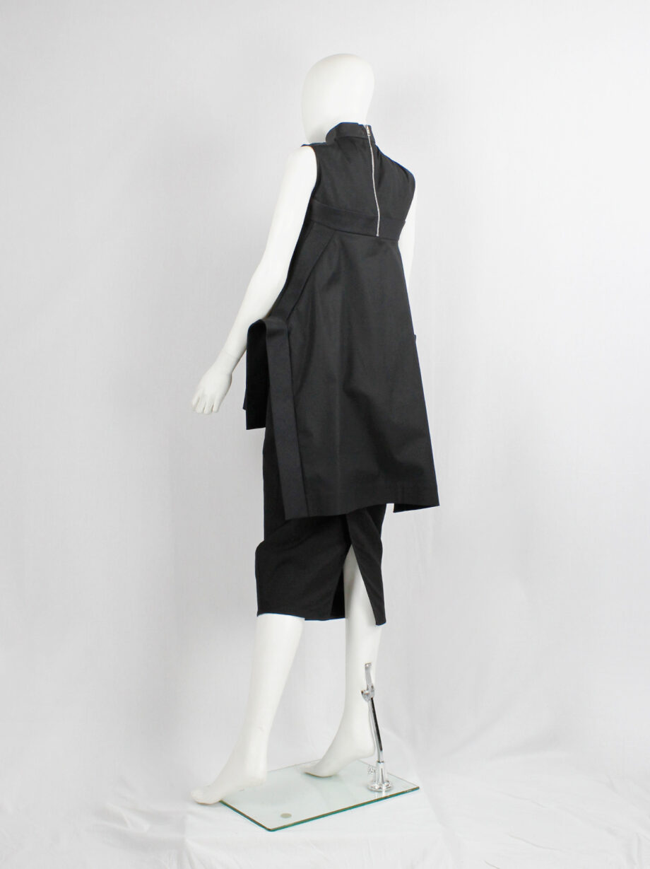 Rick Owens VICIOUS black geometric top with structured side wings and longer back spring 2014 (4)