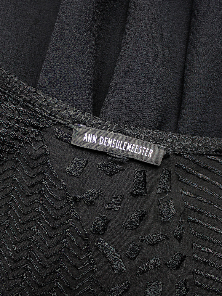 Ann Demeulemeester black sheer draped top with beaded fringe and tassels spring 2012 (6)