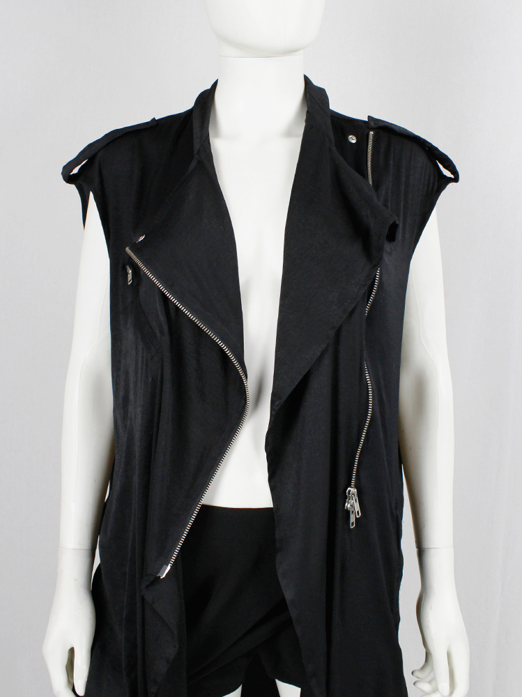 Haider Ackermann black transformable biker dress or waistcoat with zippers spring 2011 (1)