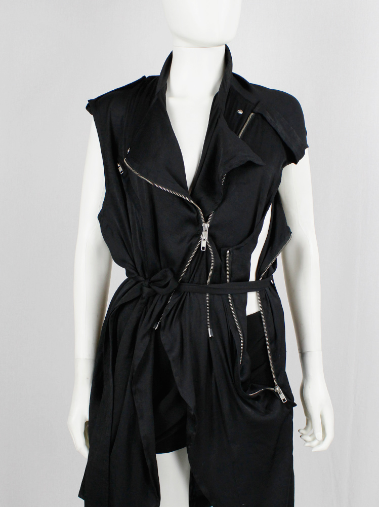 Haider Ackermann black transformable biker dress or waistcoat with zippers spring 2011 (13)