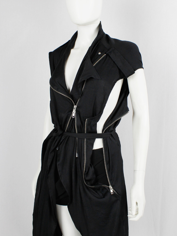 Haider Ackermann black transformable biker dress or waistcoat with zippers spring 2011 (14)