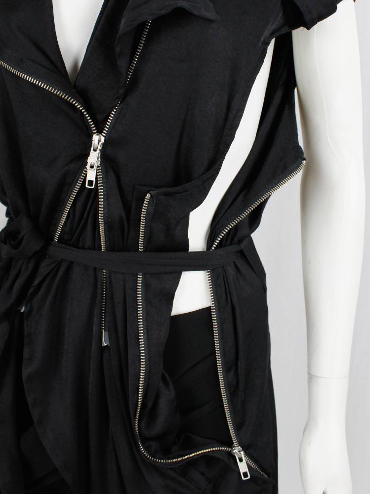 Haider Ackermann black transformable biker dress or waistcoat with zippers spring 2011 (15)