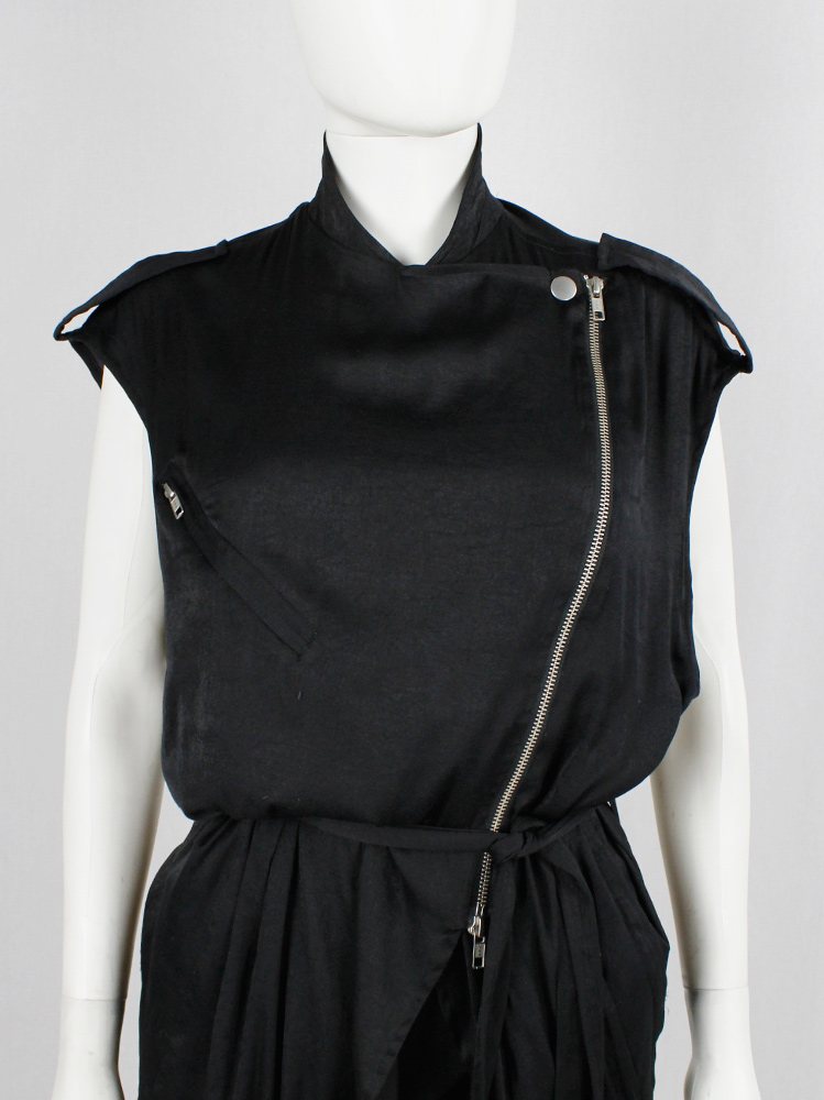 Haider Ackermann black transformable biker dress or waistcoat with zippers spring 2011 (2)