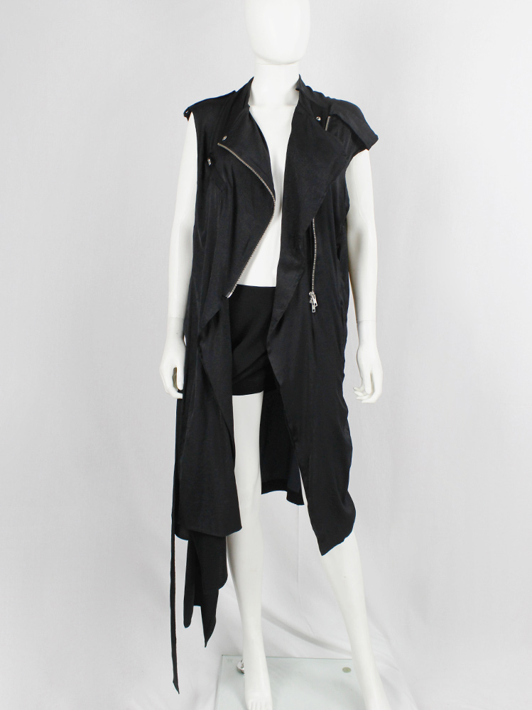 Haider Ackermann black transformable biker dress or waistcoat with zippers spring 2011 (23)