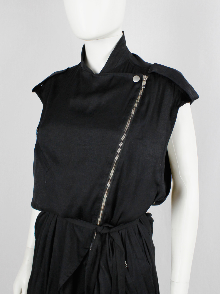 Haider Ackermann black transformable biker dress or waistcoat with zippers spring 2011 (6)