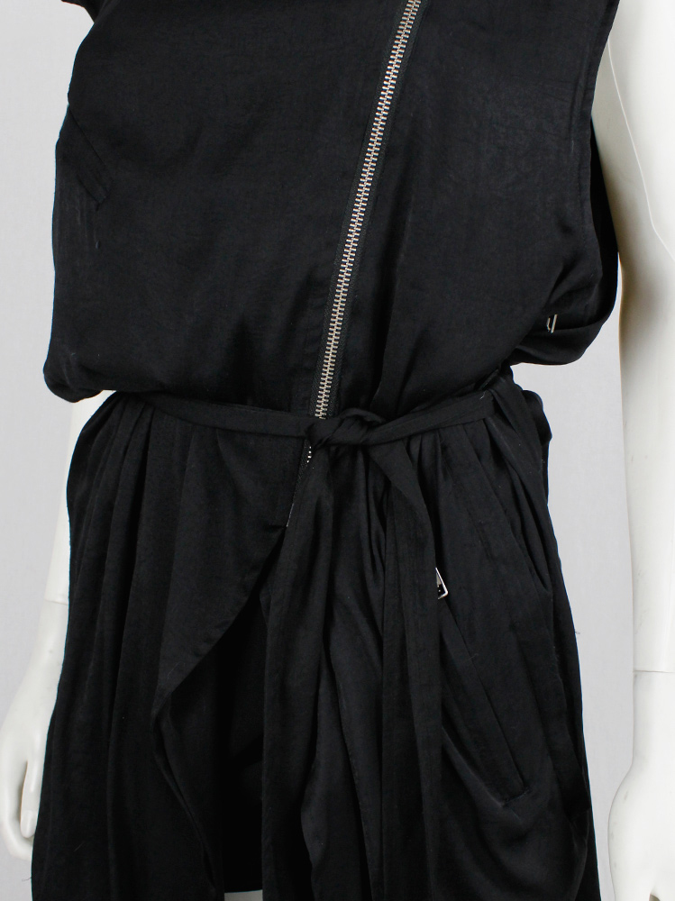 Haider Ackermann black transformable biker dress or waistcoat with zippers spring 2011 (9)