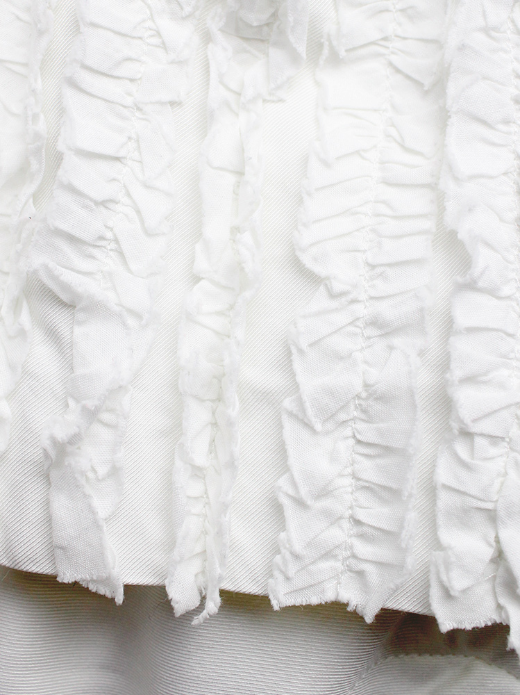af Vandevorst white pencil skirt with back slit filled with frills pring 1999 (5)