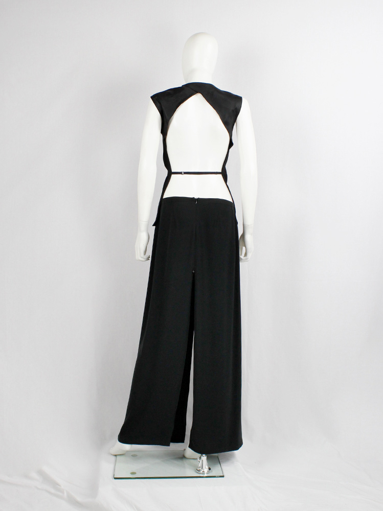 vintage 90s Ann Demeulemeester black maxi skirt with high zipper slits spring 1995 (12)