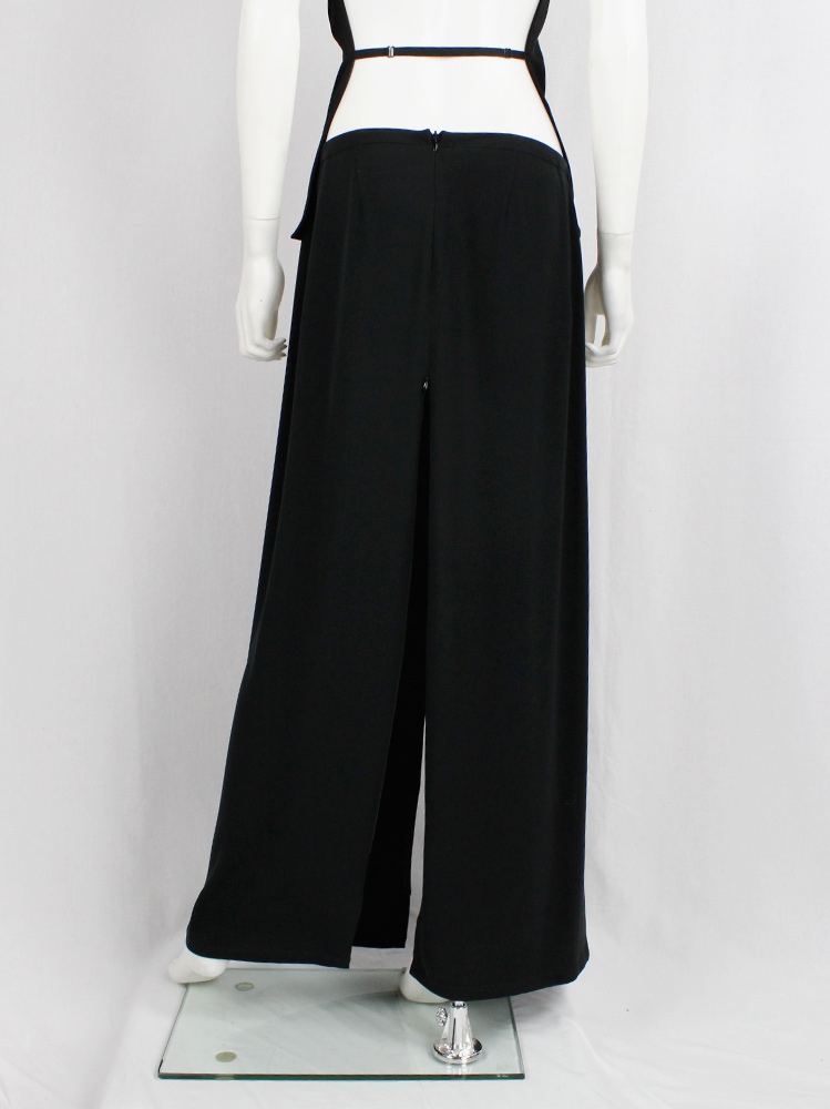 vintage 90s Ann Demeulemeester black maxi skirt with high zipper slits spring 1995 (13)