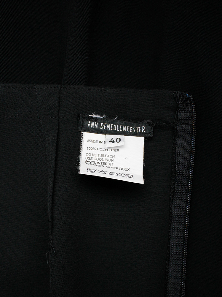 vintage 90s Ann Demeulemeester black maxi skirt with high zipper slits spring 1995 (15)