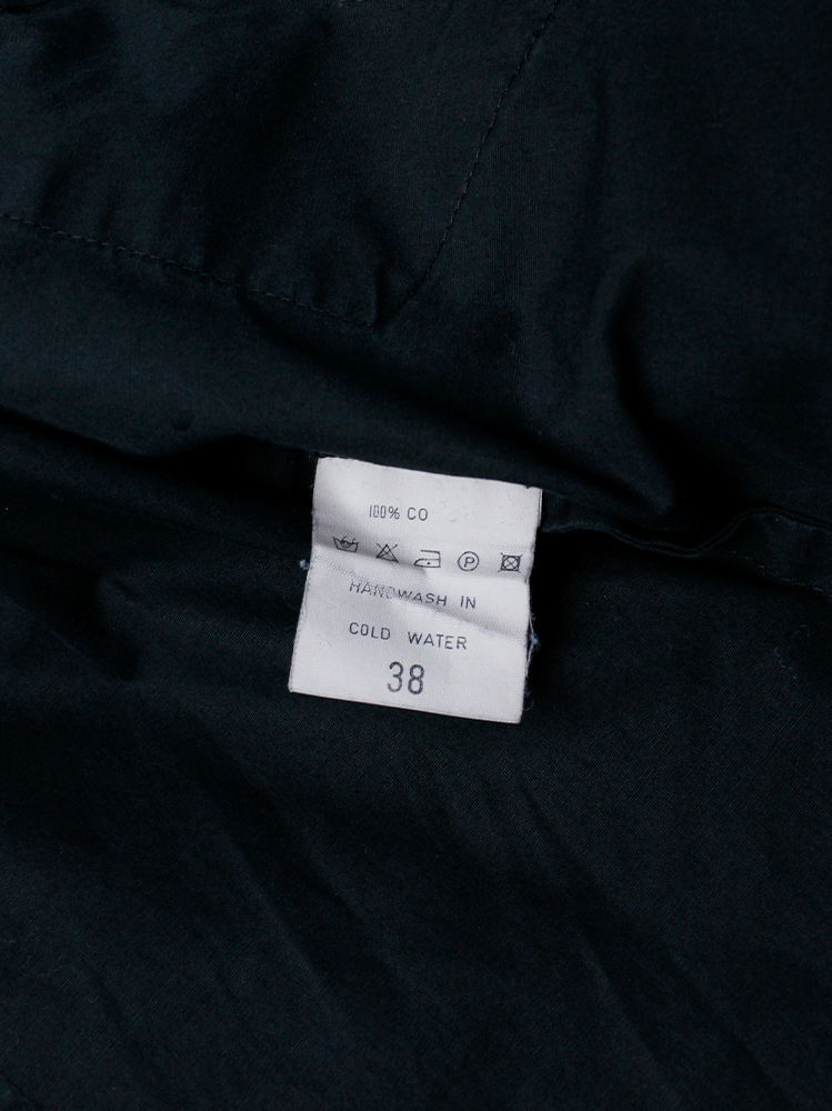 vintage Af Vandevorst black military shirt with upwards folded sleeves spring 1999 (13)