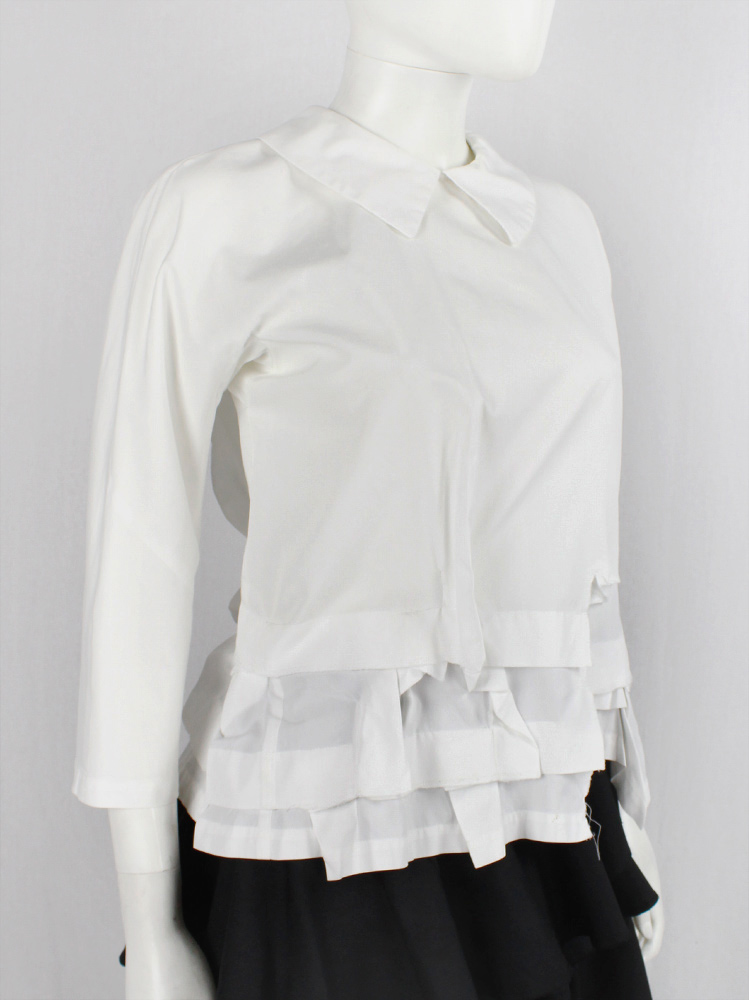 vintage Comme des Garçons Comme white shirt with layered squares around the hem (1)