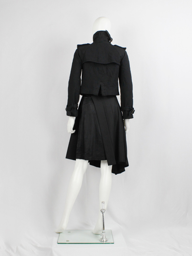 vintage Comme des Garçons black short trenchcoat in wool with orange buttons fall 2011 (14)
