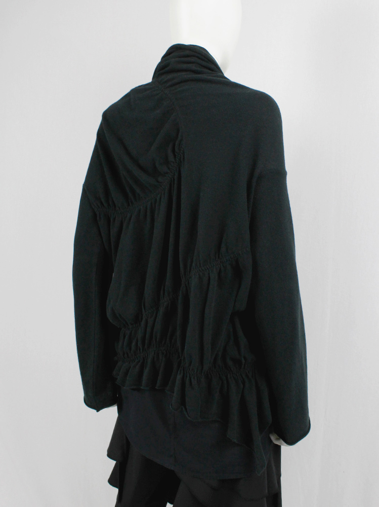 vintage Y’s Yohji Yamamoto black deformed cardigan by scrunched elastics and safety pin (14)
