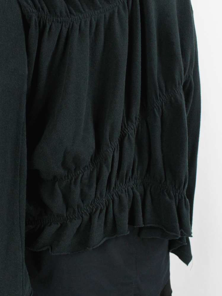 vintage Y’s Yohji Yamamoto black deformed cardigan by scrunched elastics and safety pin (15)