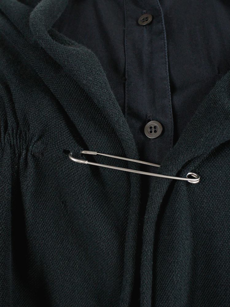 vintage Y’s Yohji Yamamoto black deformed cardigan by scrunched elastics and safety pin (9)