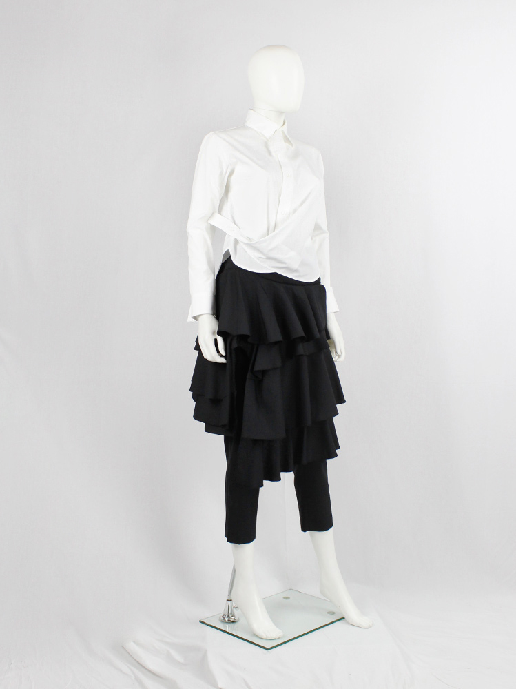 vintahe Comme des Garçons Black trousers with tiered skirt on the front AD 2008 (4)