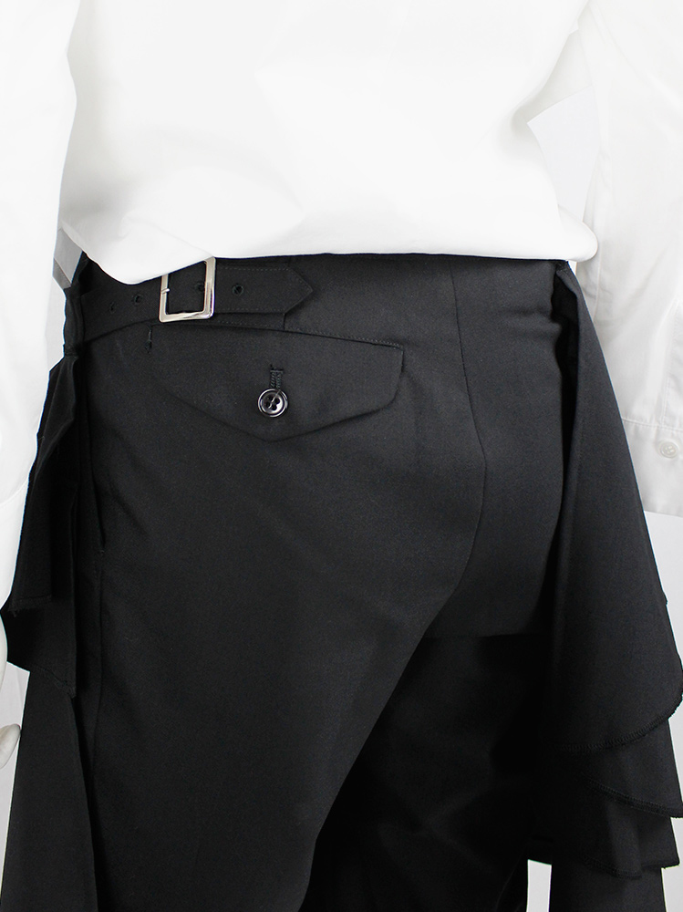 vintahe Comme des Garçons Black trousers with tiered skirt on the front AD 2008 (7)
