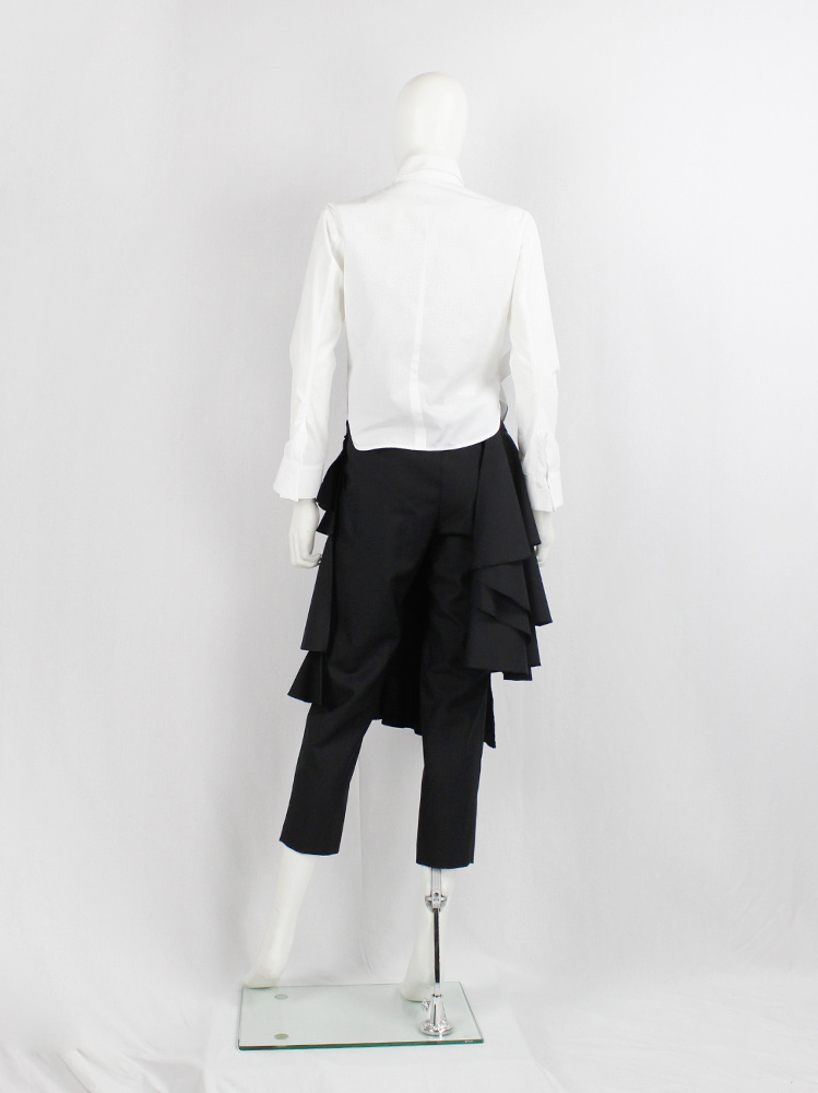 vintahe Comme des Garçons Black trousers with tiered skirt on the front AD 2008 (8)