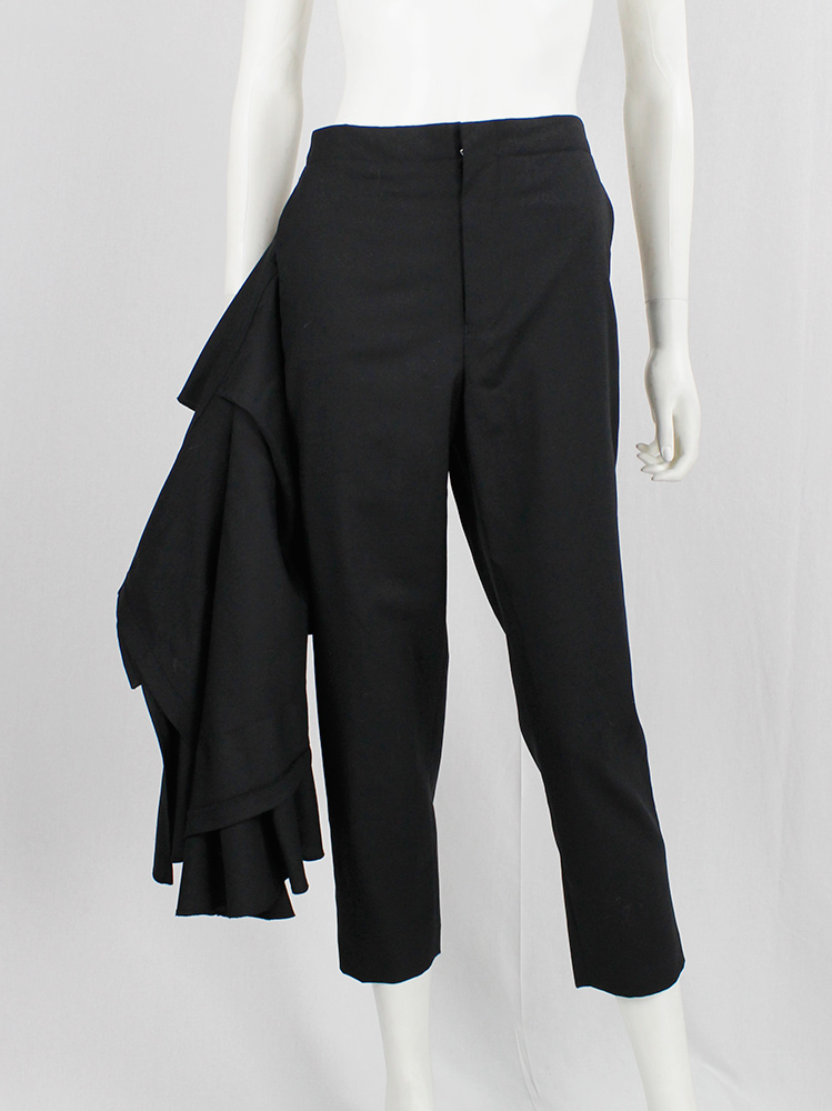 vintahe Comme des Garçons Black trousers with tiered skirt on the front AD 2008 (9)