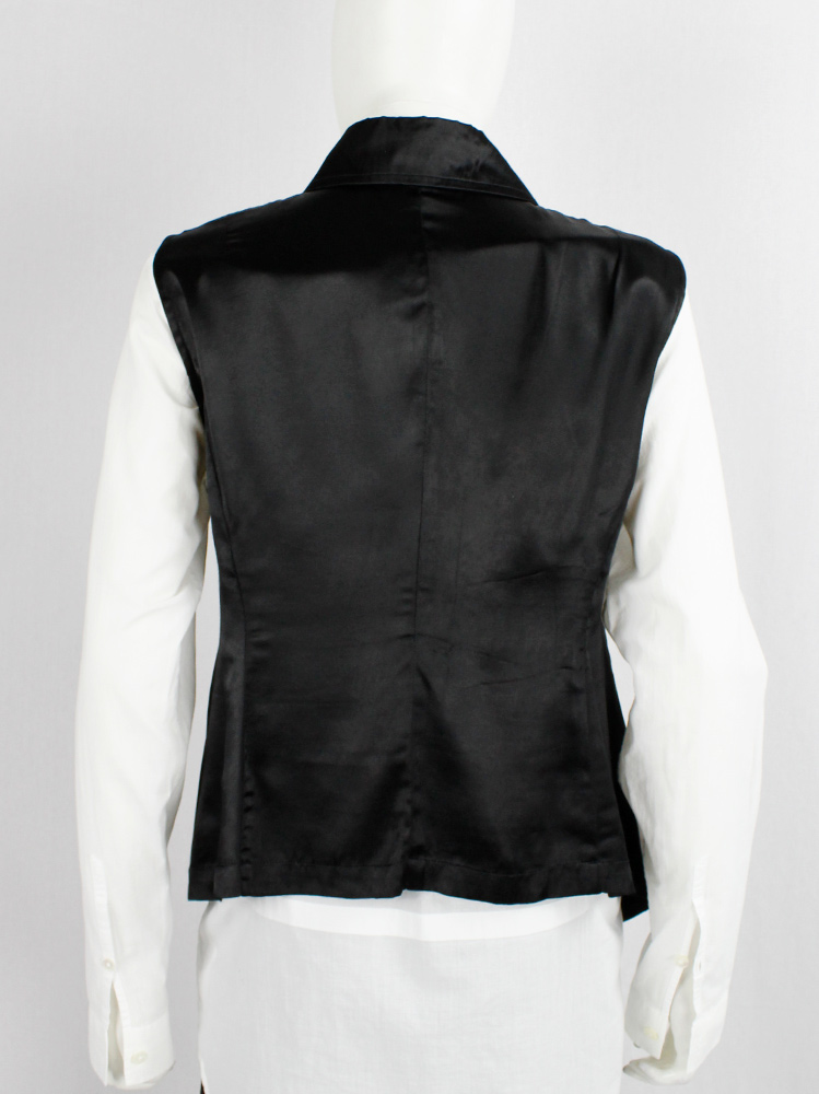 Ann Demeulemeester black sleeveless shirt with cutaway front spring 1995 (3)